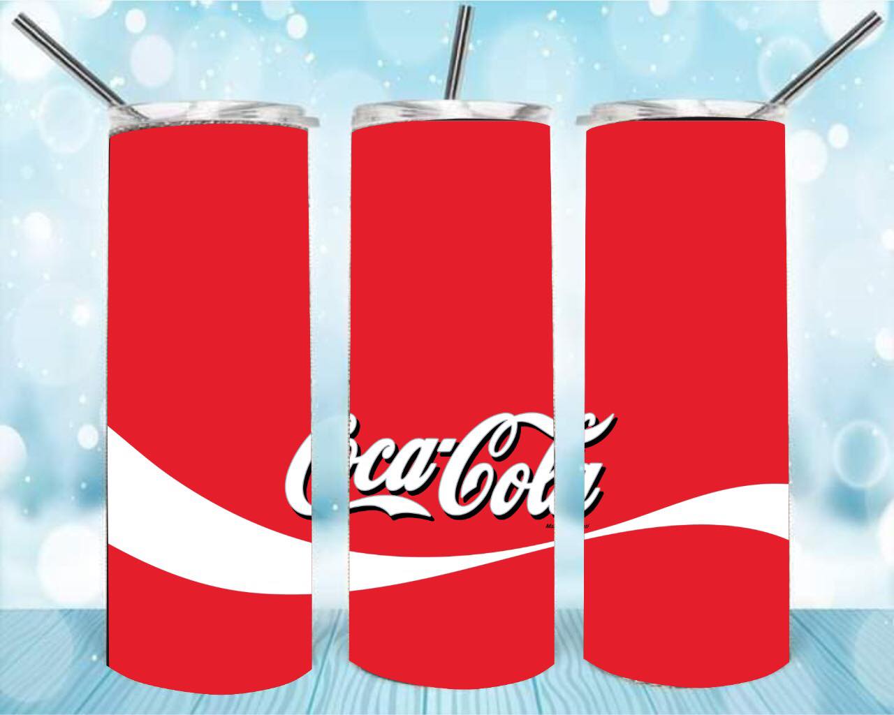 Plain Coke Label 20oz Skinny Tumbler – Insulated Stainless Steel with Straws & Brush
