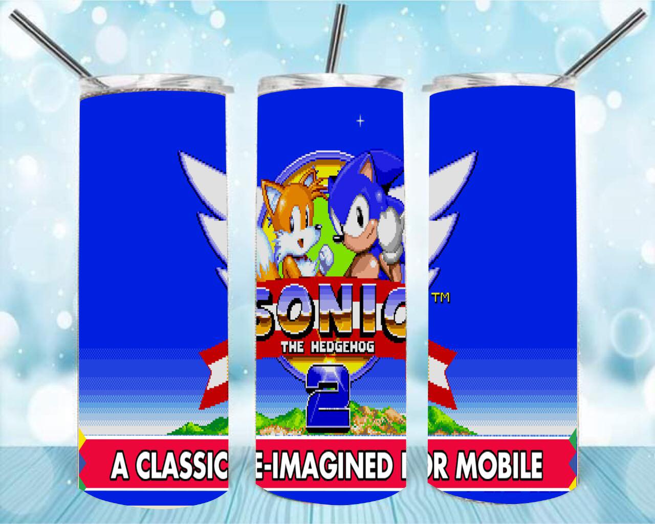 Classic Sonic 20oz Skinny Tumbler – Insulated Stainless Steel with Straws & Brush