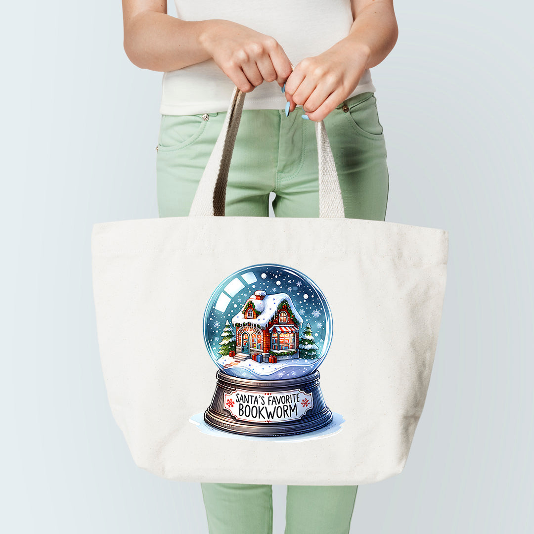 Santas Bookworm Tote Bag