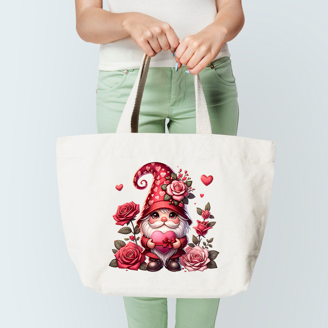 loving gnome tote bag