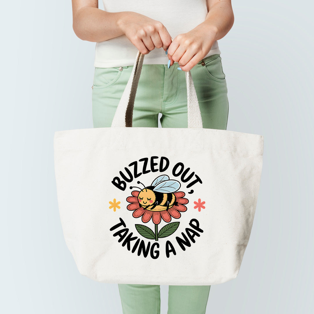 buzzed out tote bag