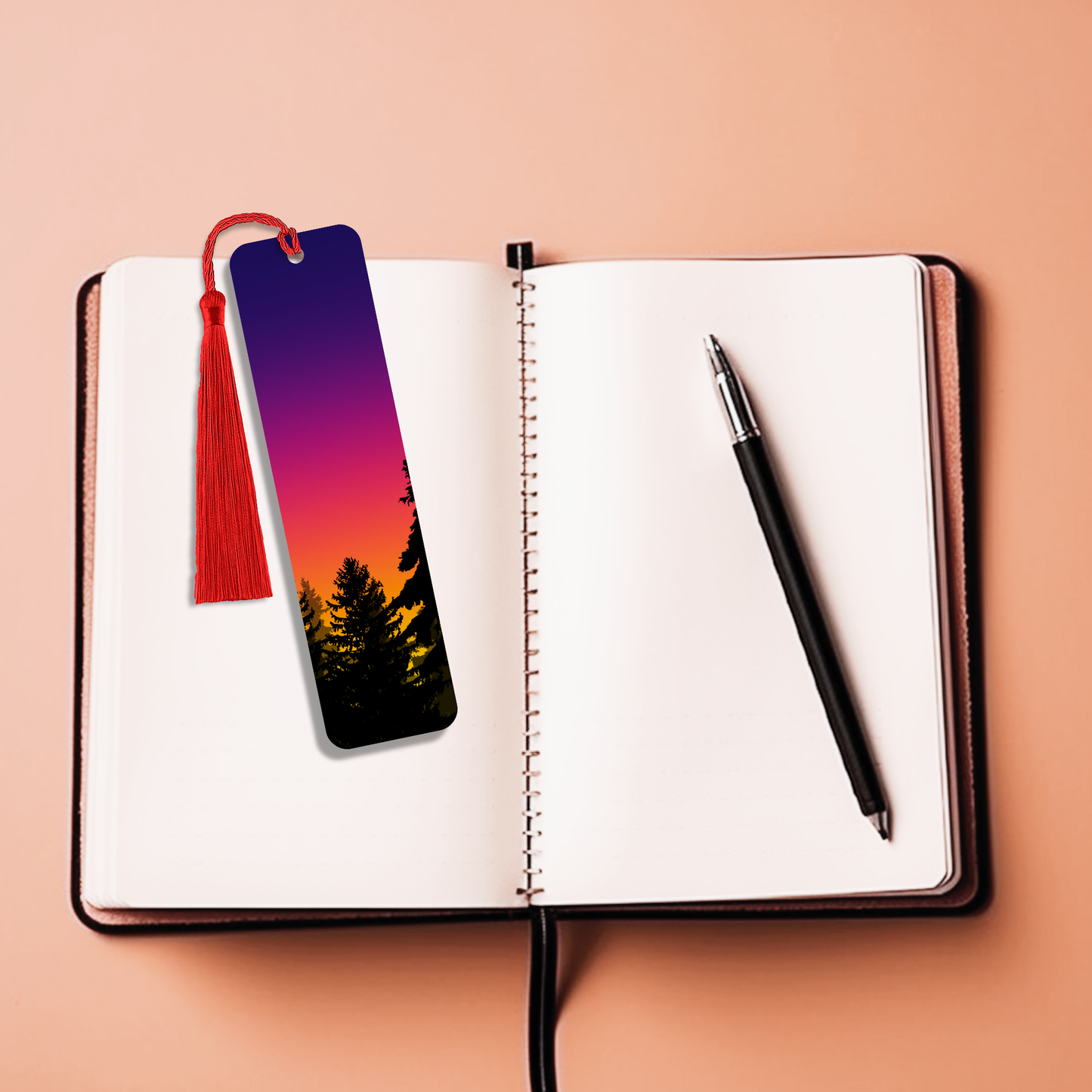 Sunset Forest Bookmarker – Durable Laminated Bookmark