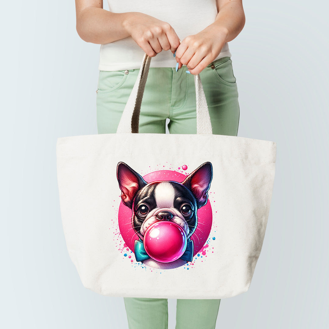 Boston Terrier Blowing Bubbles Tote Bag