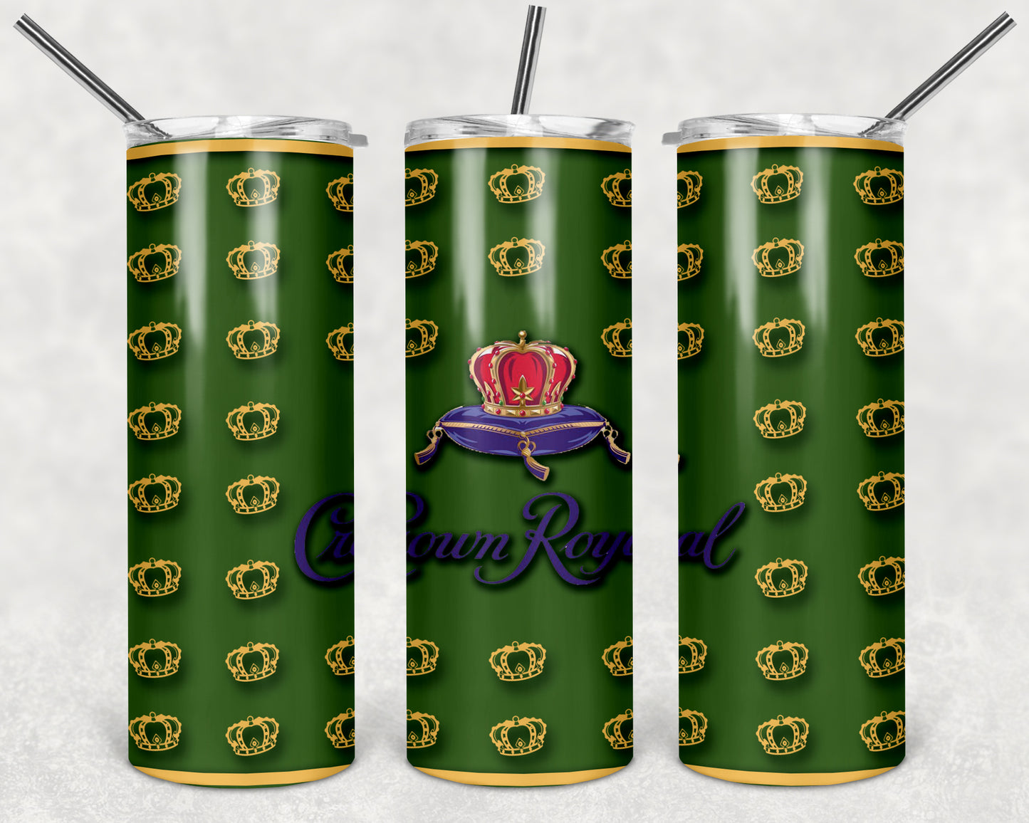 Crownroyal In Green 20oz Skinny Tumbler – Insulated Stainless Steel with Straws & Brush