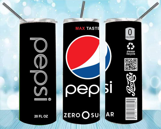 Pepsi Style 20oz Skinny Tumbler – Insulated Stainless Steel with Straws & Brush