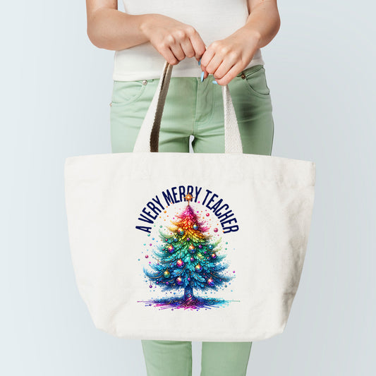 Merry Teacher Tote Bag