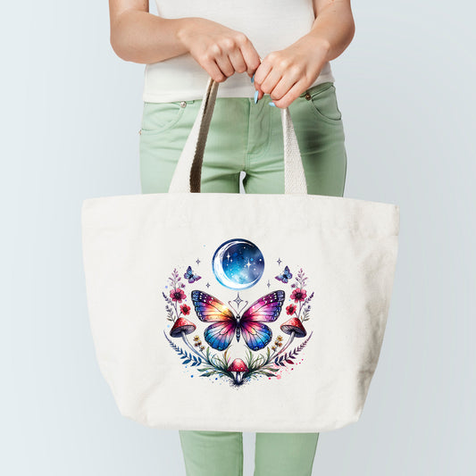 Butterfly Mushroom Tote Bag
