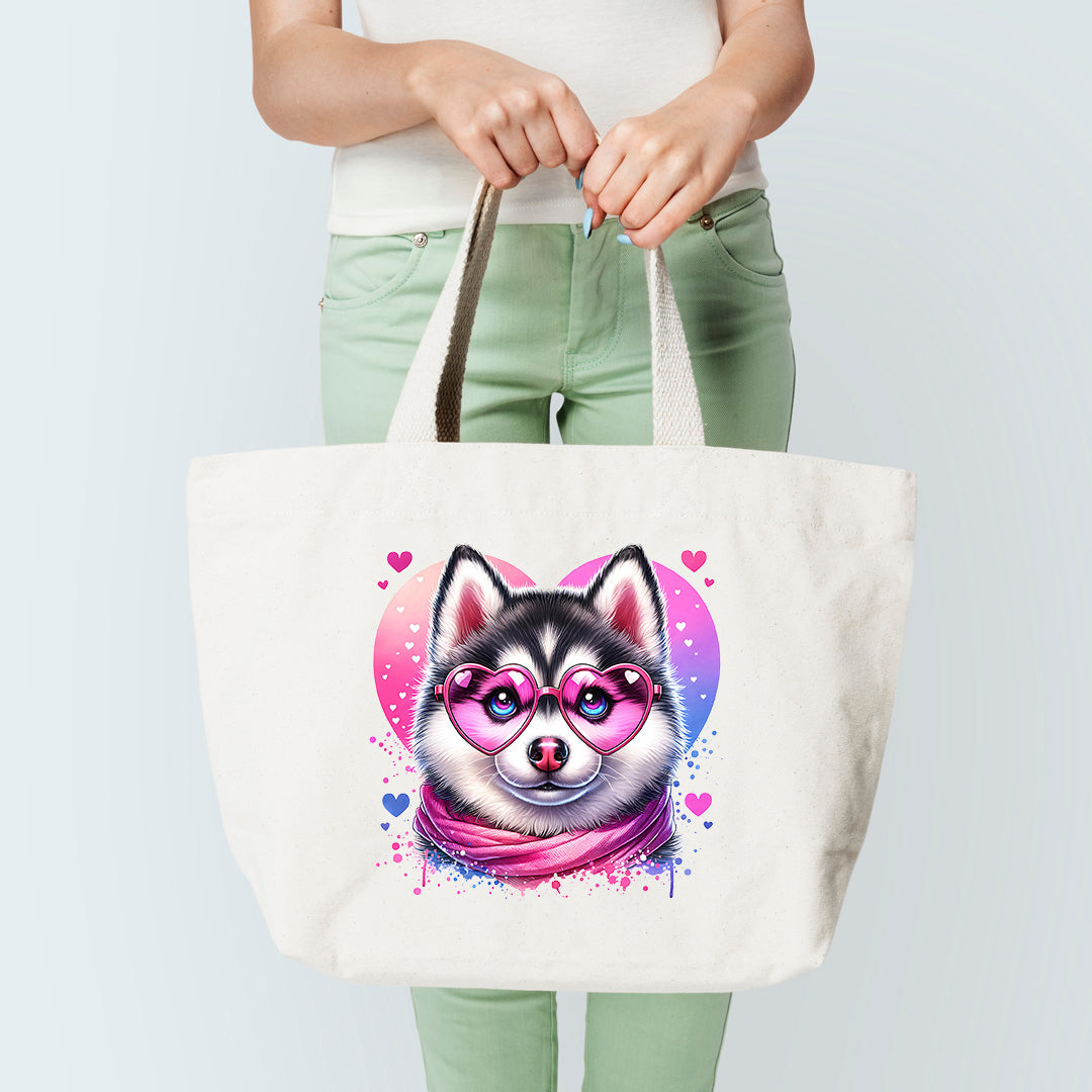 Cute Husky Tote Bag