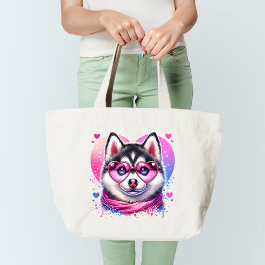 Cute Husky Tote Bag