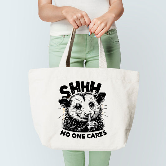 No One Cares Opossum Tote Bag