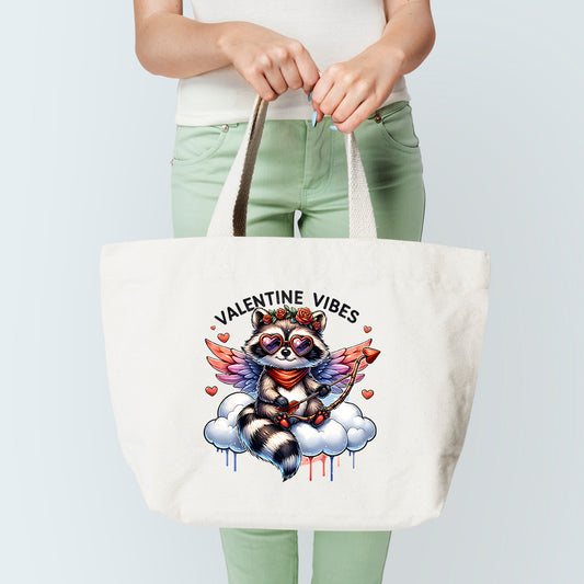V Day Raccoon Tote Bag