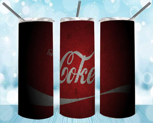 Grunge Style Coke 20oz Skinny Tumbler – Insulated Stainless Steel with Straws & Brush