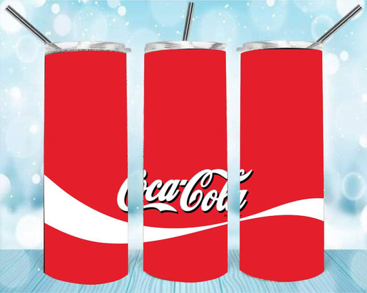 Plain Coke Label 20oz Skinny Tumbler – Insulated Stainless Steel with Straws & Brush