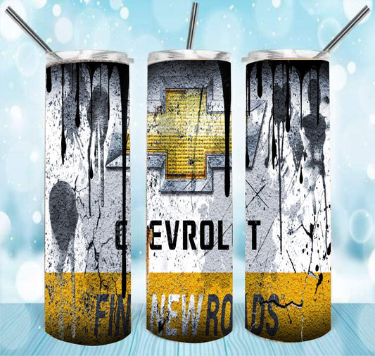 Grunge Chevy 20oz Skinny Tumbler – Insulated Stainless Steel with Straws & Brush