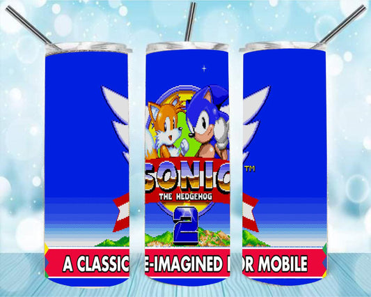 Classic Sonic 20oz Skinny Tumbler – Insulated Stainless Steel with Straws & Brush