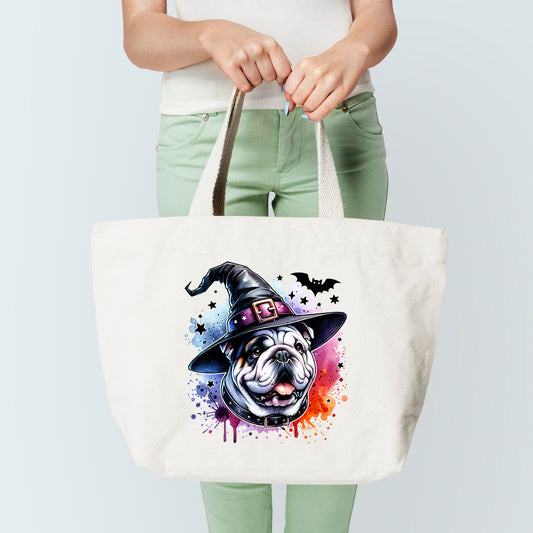 Bulldog Witch Tote Bag