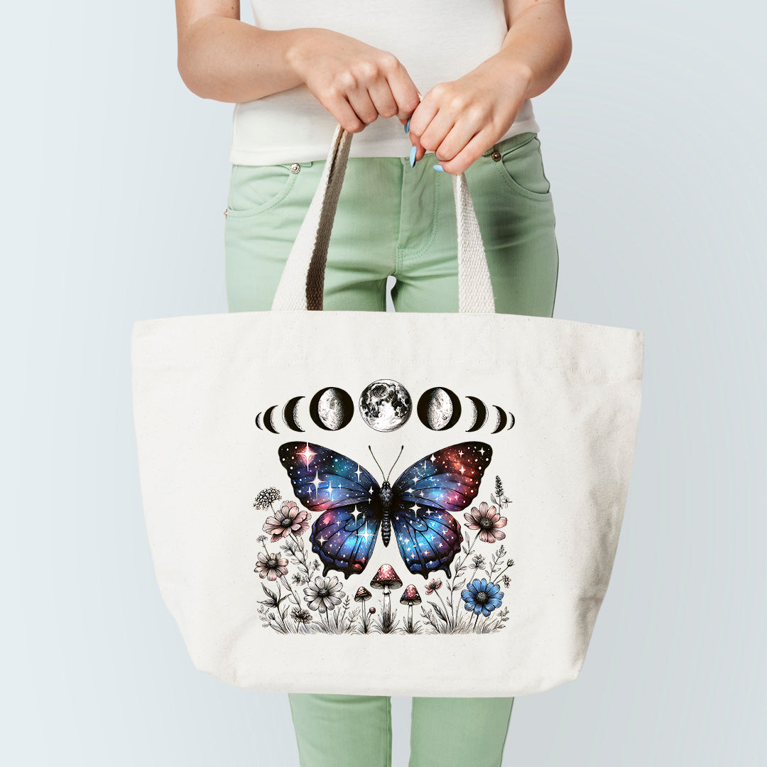 Butterfly And Moon Tote Bag