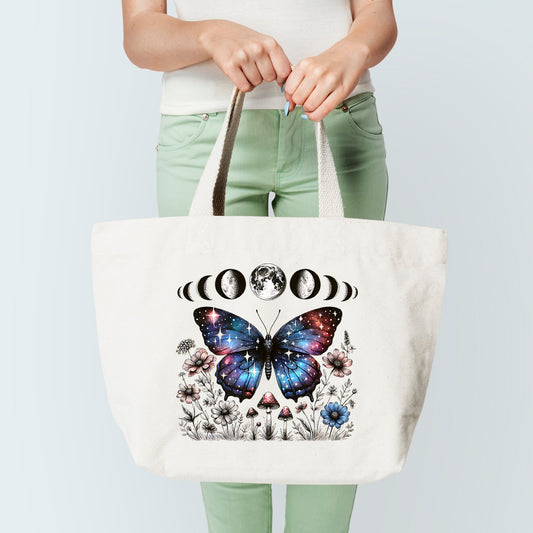 Butterfly And Moon Tote Bag