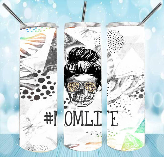 Messy Bun 20oz Skinny Tumbler – Insulated Stainless Steel with Straws & Brush