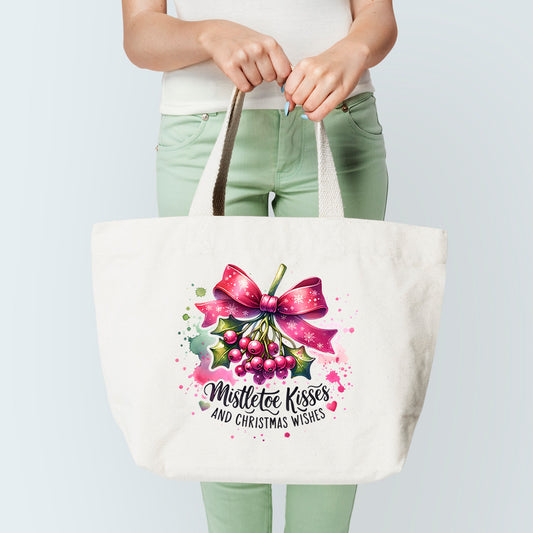 Mistletoe And Kisses Tote Bag
