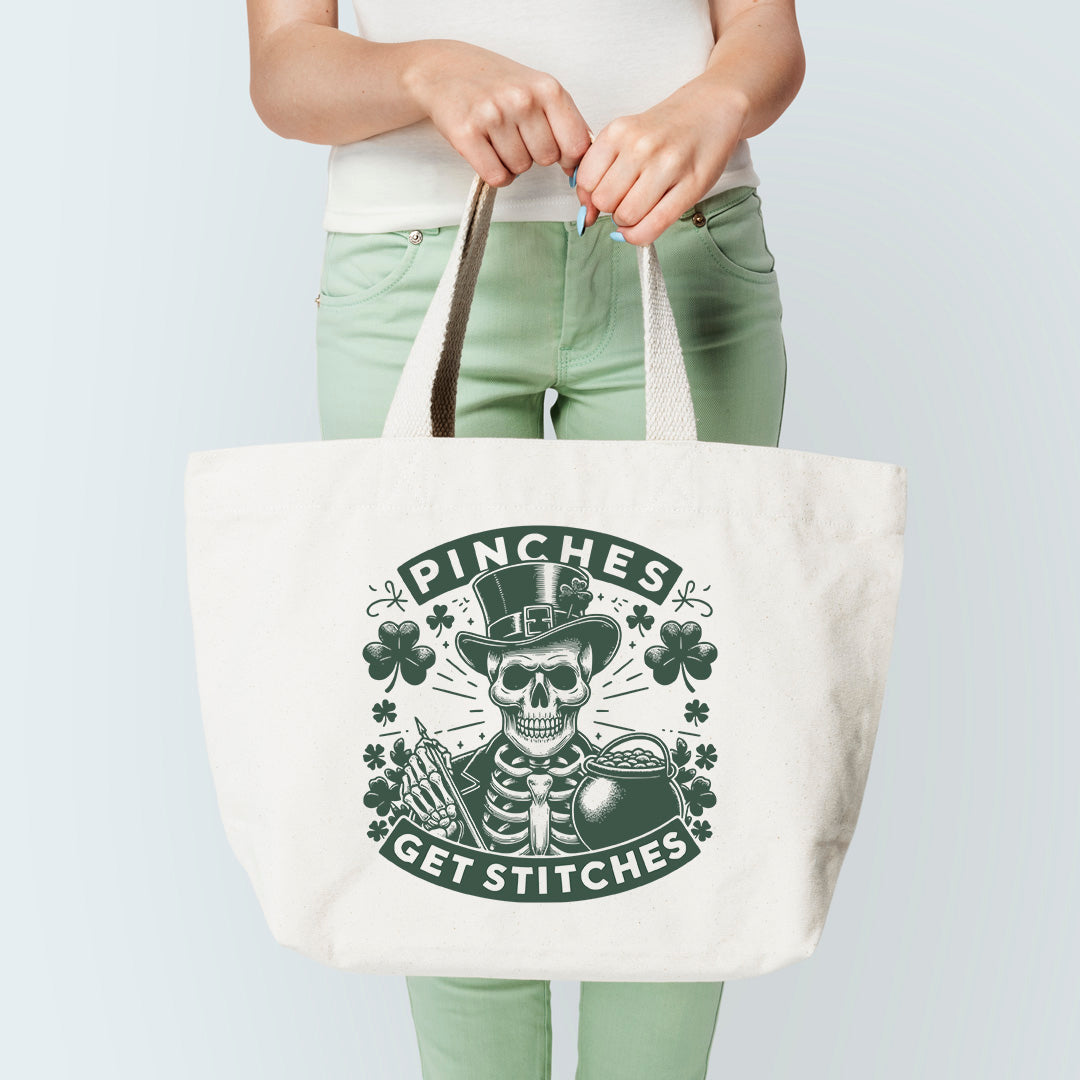 Pinches Get Stitches On Tote Bag
