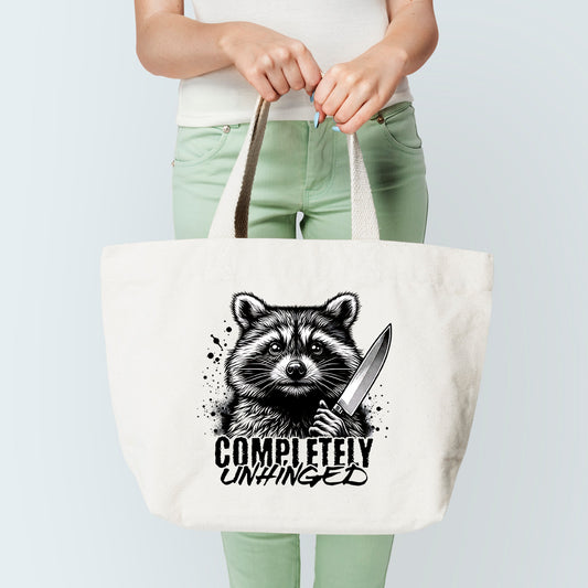 Unhinged Raccoon Tote Bag
