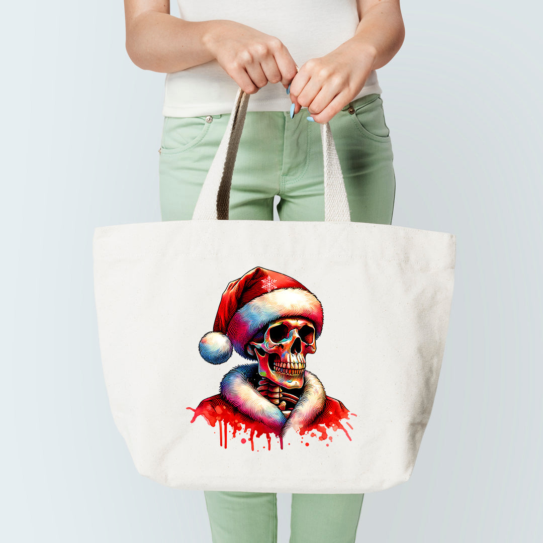 Santa Skeleton Tote Bag