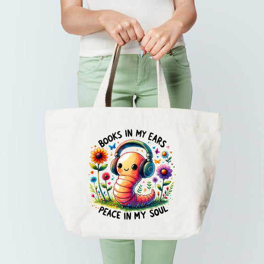 Books In My Ears Tote Bag