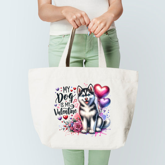 Husky Valetine Tote Bag