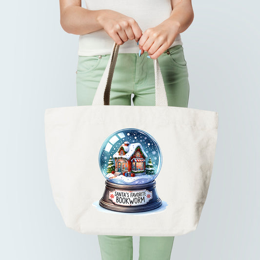 Santas Bookworm Tote Bag