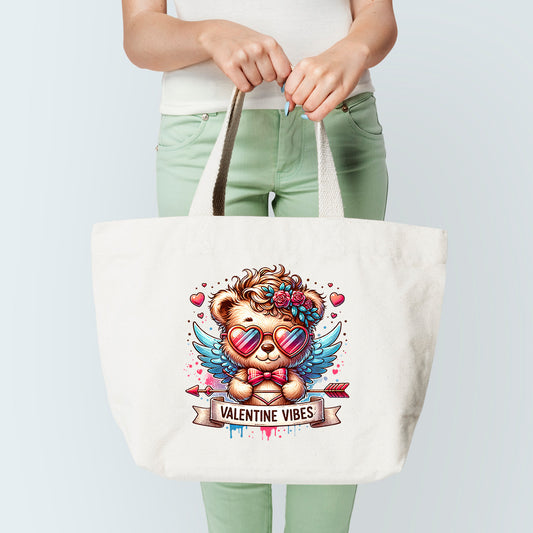 Valentine Bear Vibes Tote Bag