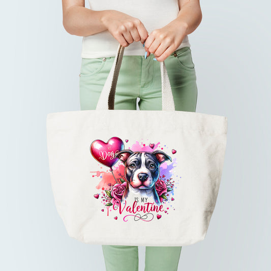 Pitbull Valentine Tote Bag