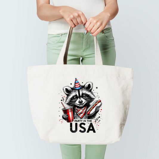 Usa Proud Raccoon Tote Bag
