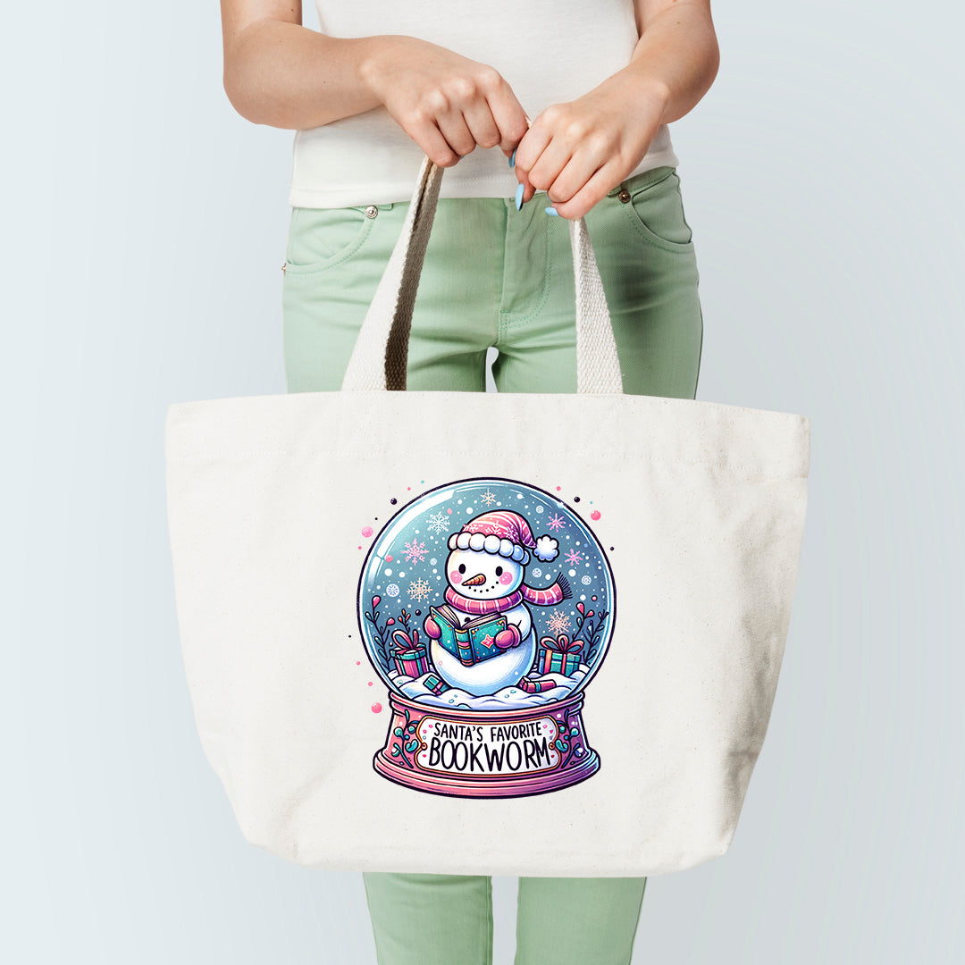 Santas Favorite Bookworm Tote Bag
