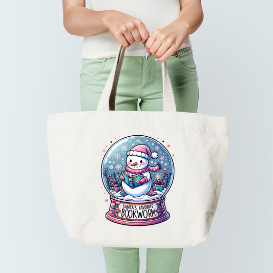 Santas Favorite Bookworm Tote Bag