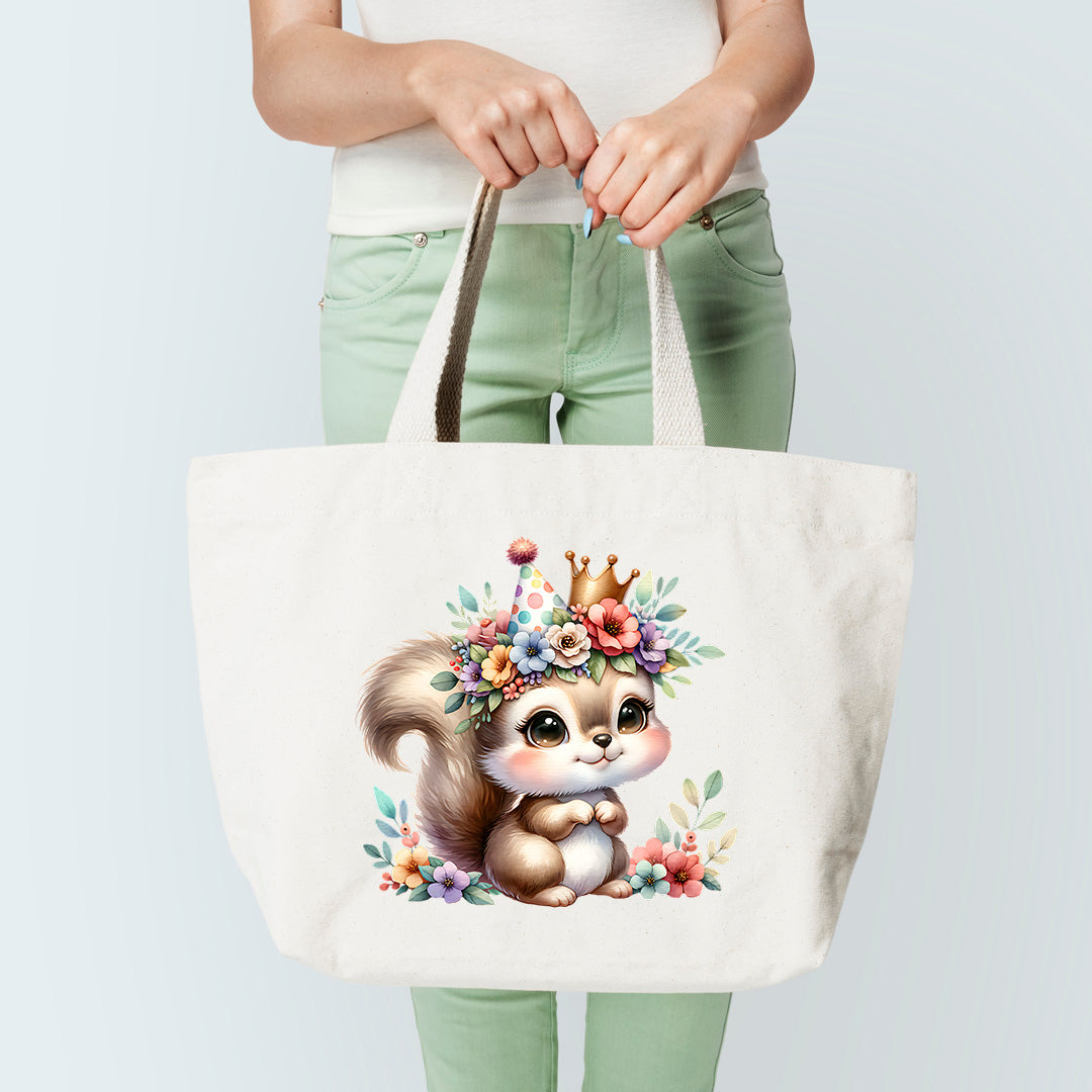 baby squirrel tote bag