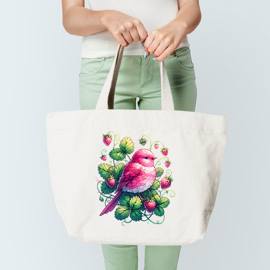 Strawberry Bird Tote Bag