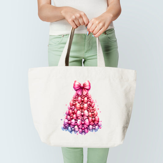 Christmas Bow Tree Tote Bag