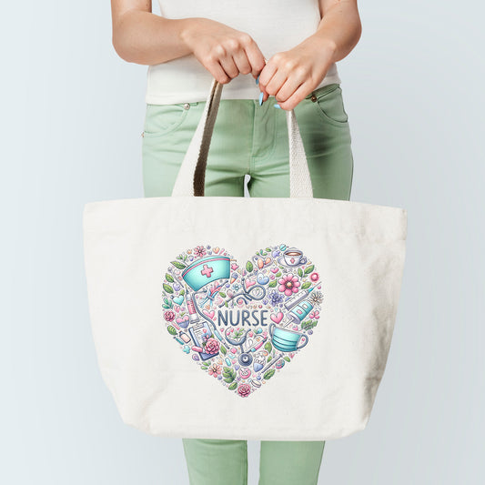 Nurse Heart Tote Bag