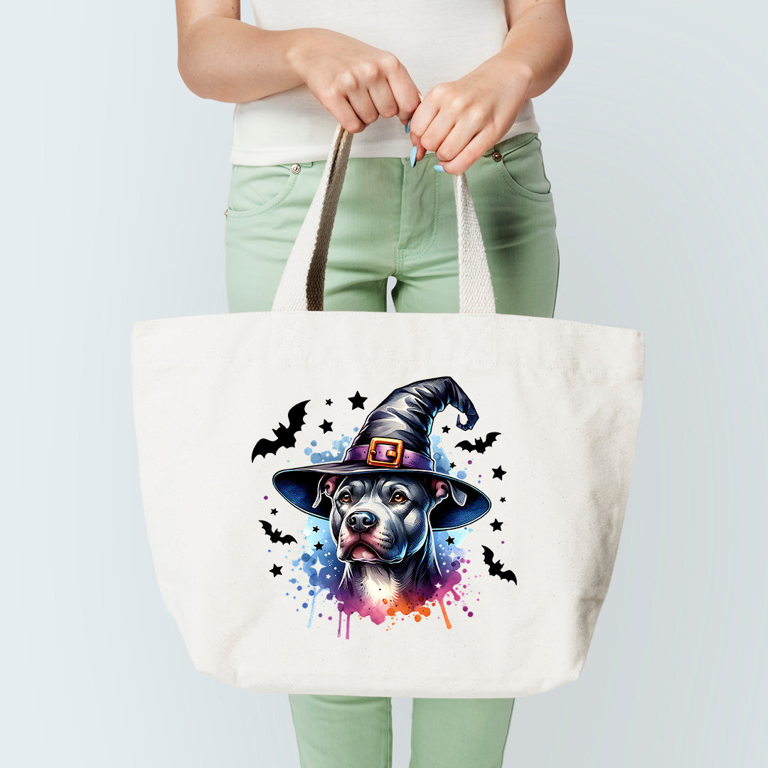 Pitbull Witch Tote Bag