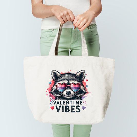 Valentine Raccoon Tote Bag