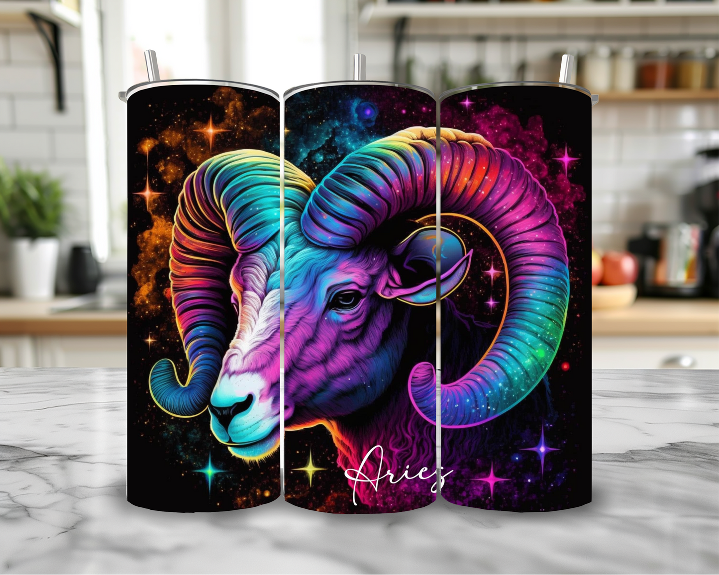 Aries 20oz Skinny Tumbler – Insulated Stainless Steel with Straws & Brush