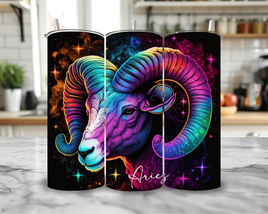 Aries 20oz Skinny Tumbler – Insulated Stainless Steel with Straws & Brush