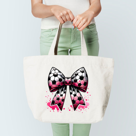Soccer Bow Tote Bag