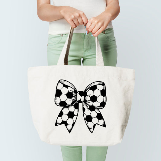 Regular Soccer Bow Tote Bag