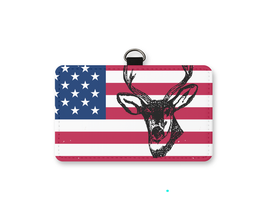 buck and flag id holder