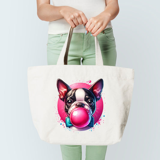 Boston Terrier Blowing Bubbles Tote Bag