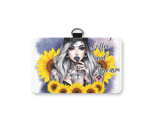 coffee and sarcasm id holder