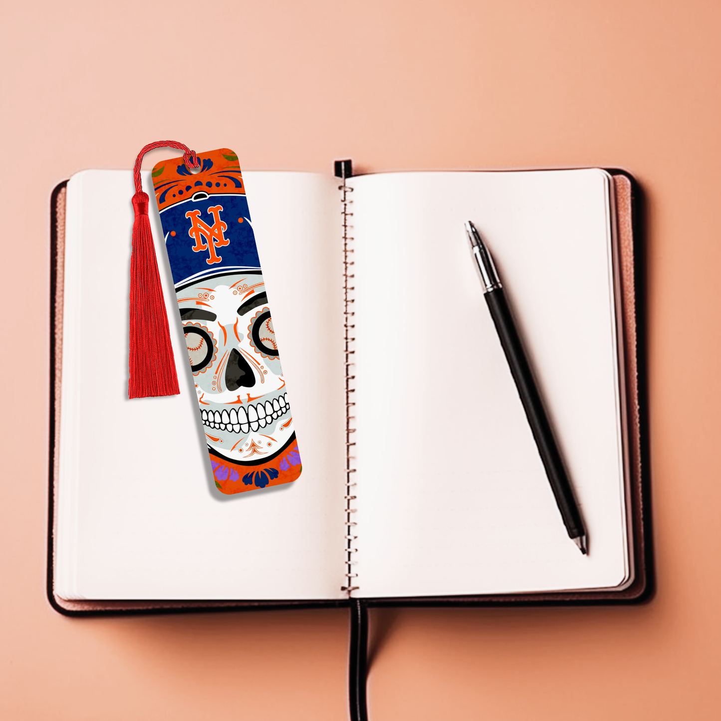 Sports Sugar Skull Bookmarker – Durable Laminated Bookmark