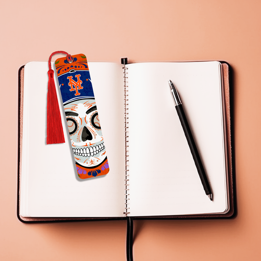 Sports Sugar Skull Bookmarker – Durable Laminated Bookmark